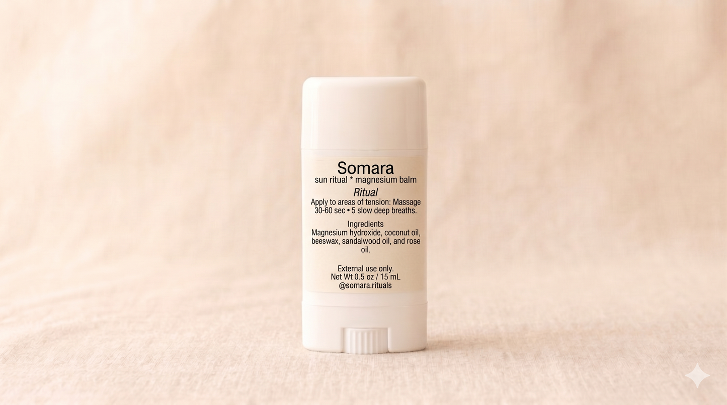 SOMARA Sun Balm sandalwood rose morning activation transdermal magnesium balm